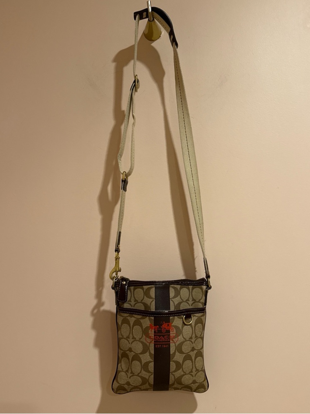 Coach Heritage Stripe Signature Swing Pack crossbody bag - Picture 2 of 5